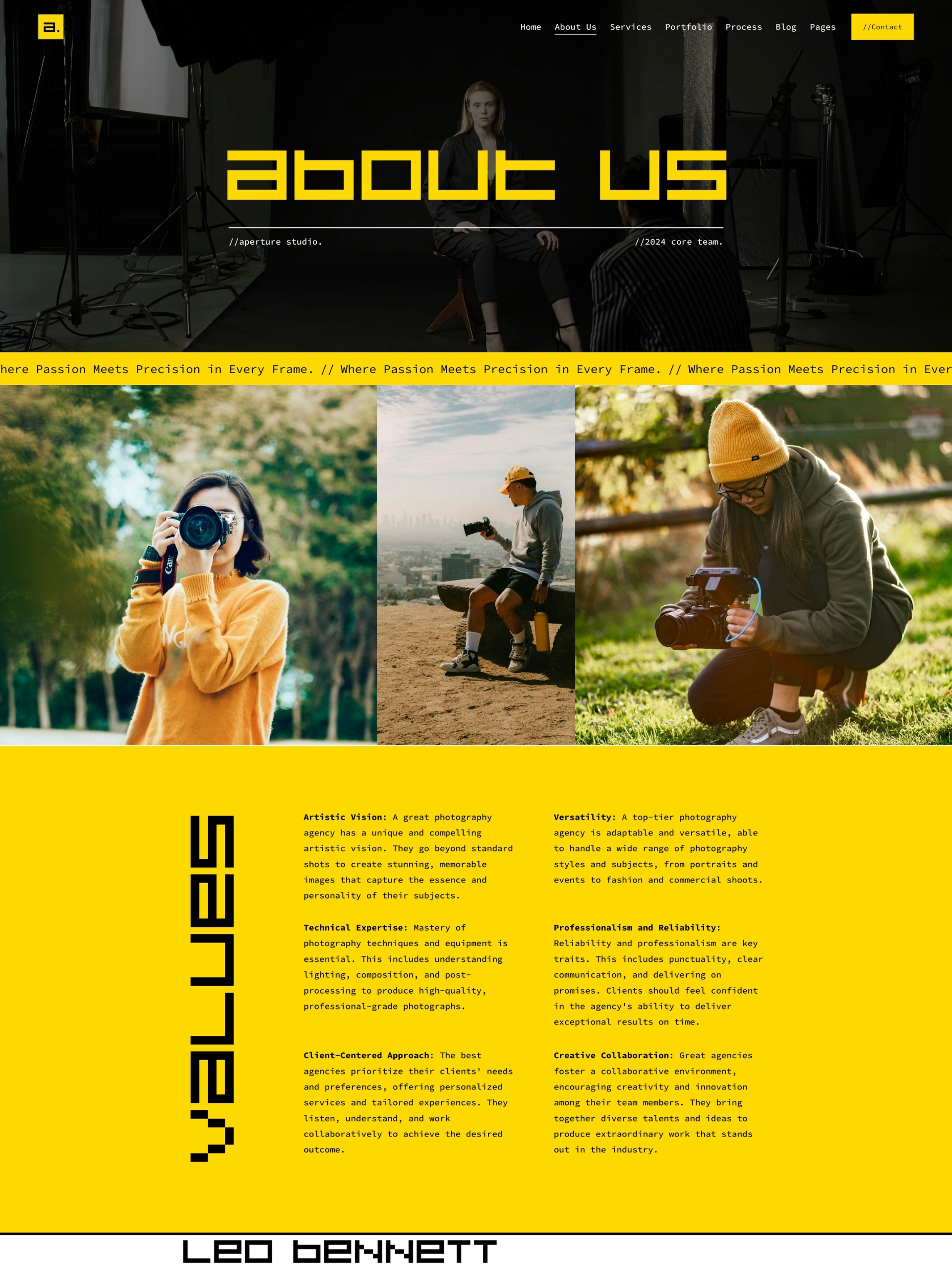 Aperture - About Us Screenshot