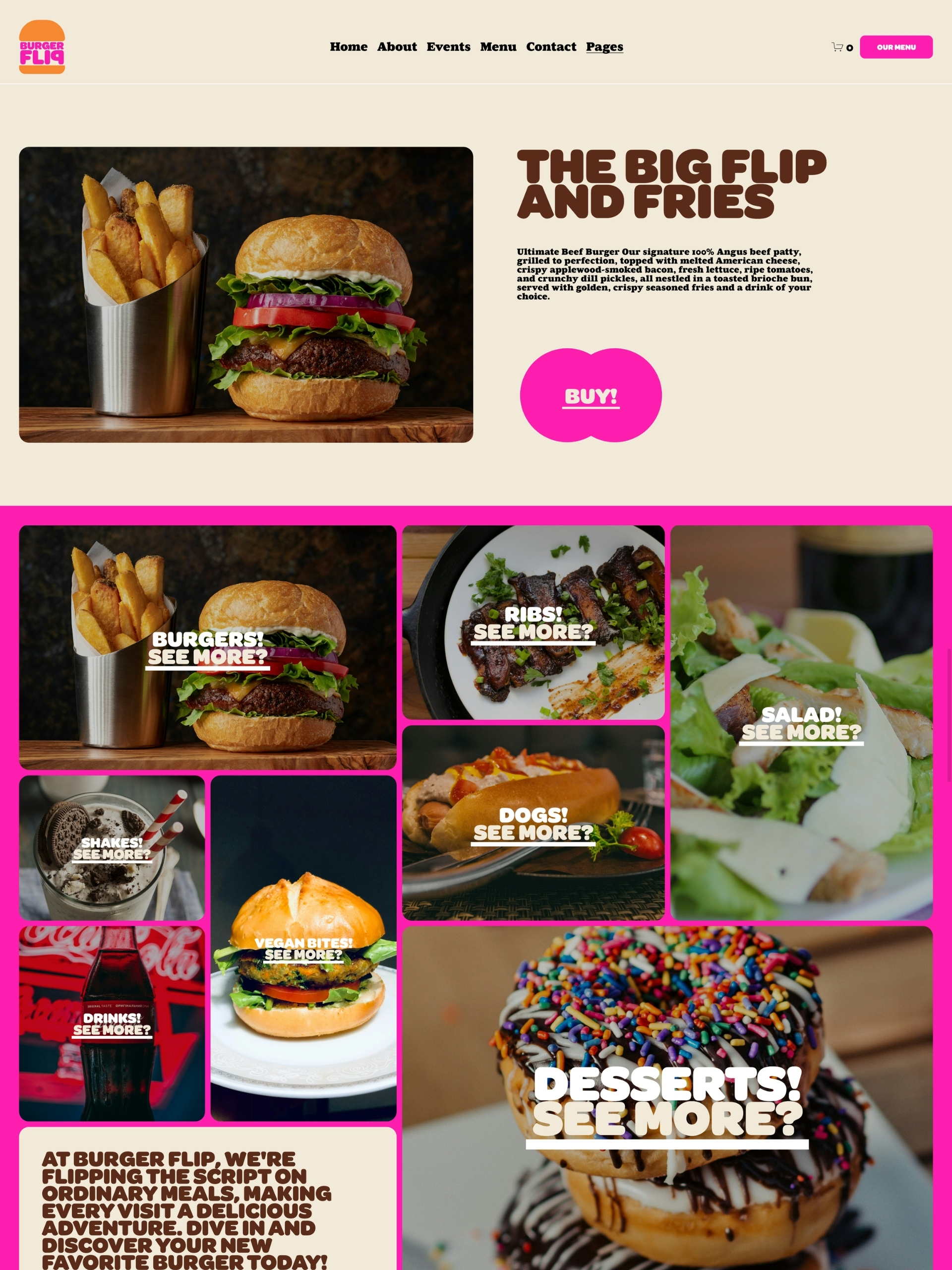 Burger Flip - Menu Inner Screenshot