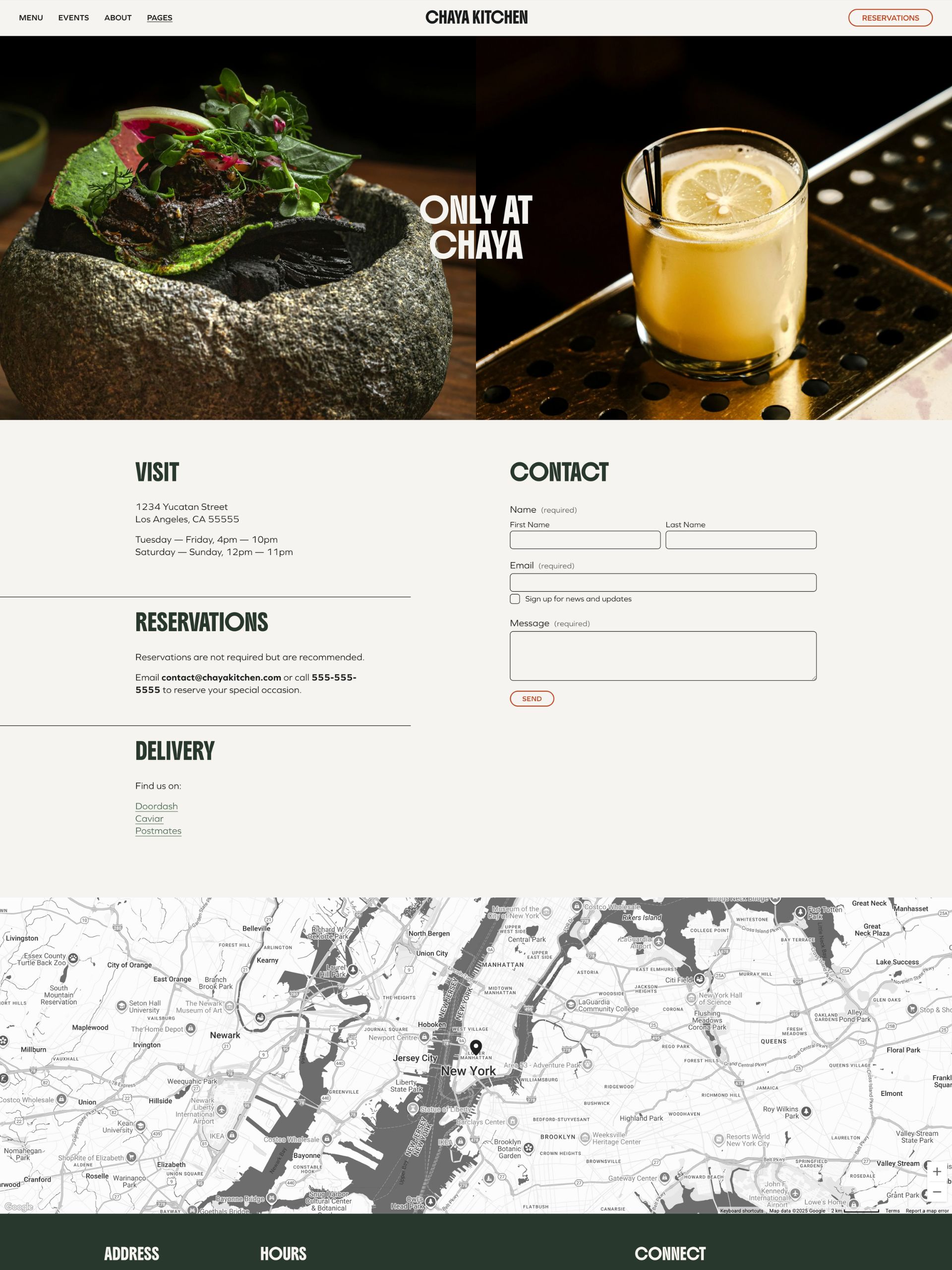 Chaya Kitchen - Contact Screenshot