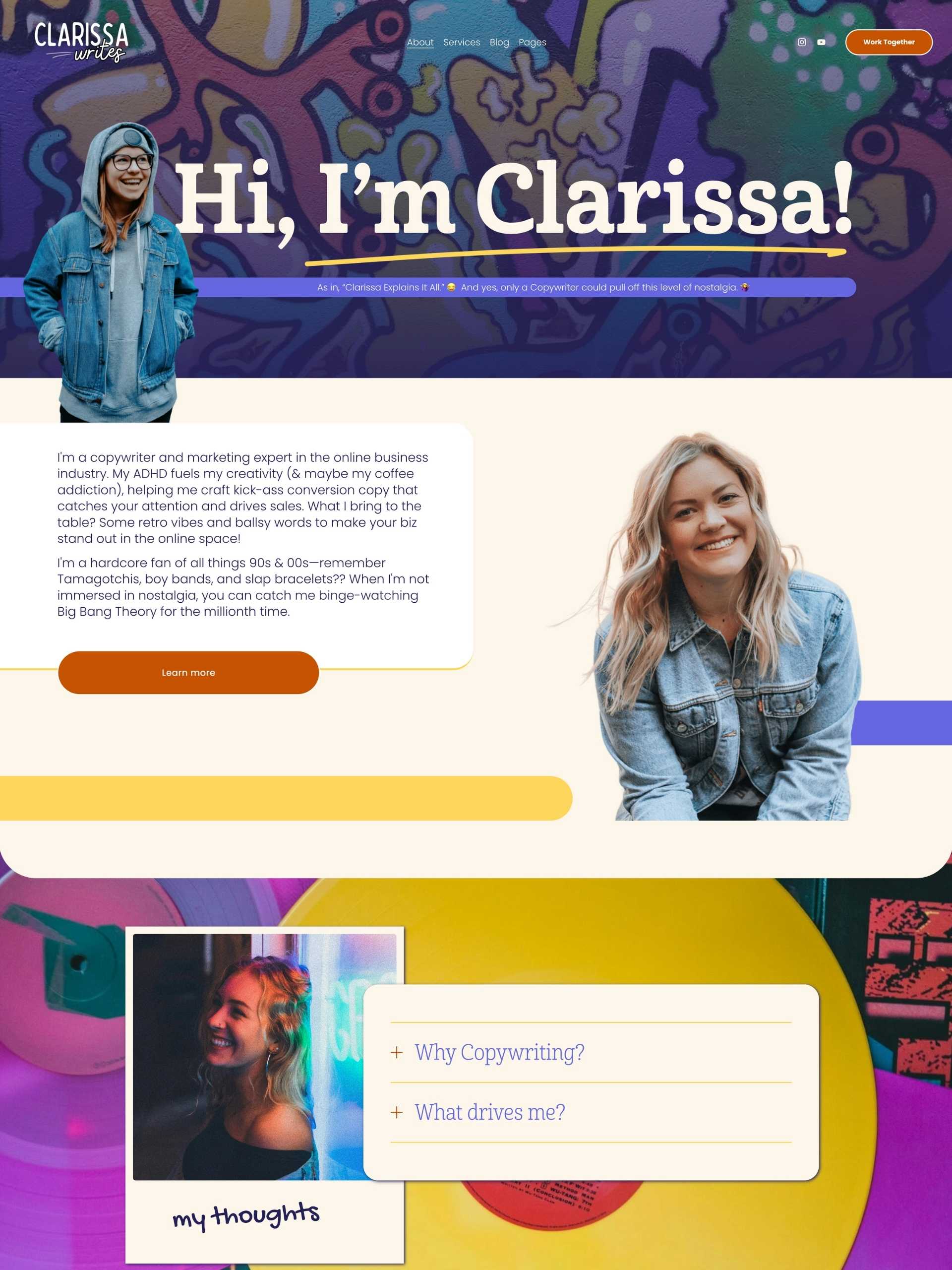 Clarissa Writes - About Screenshot