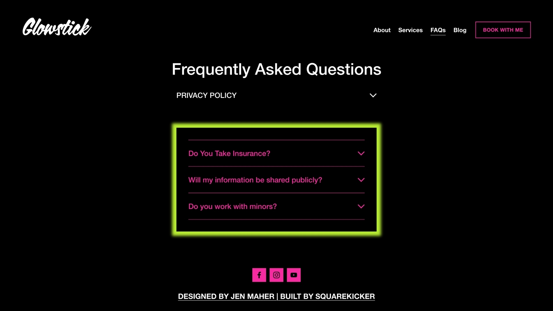 Glowstick - Faqs Screenshot