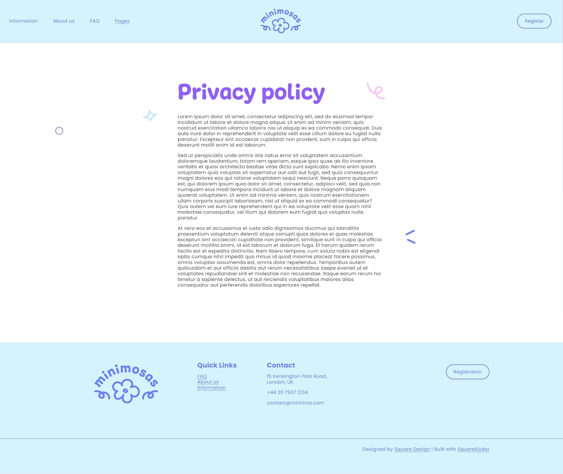 Minimosas - Privacy Policy Screenshot