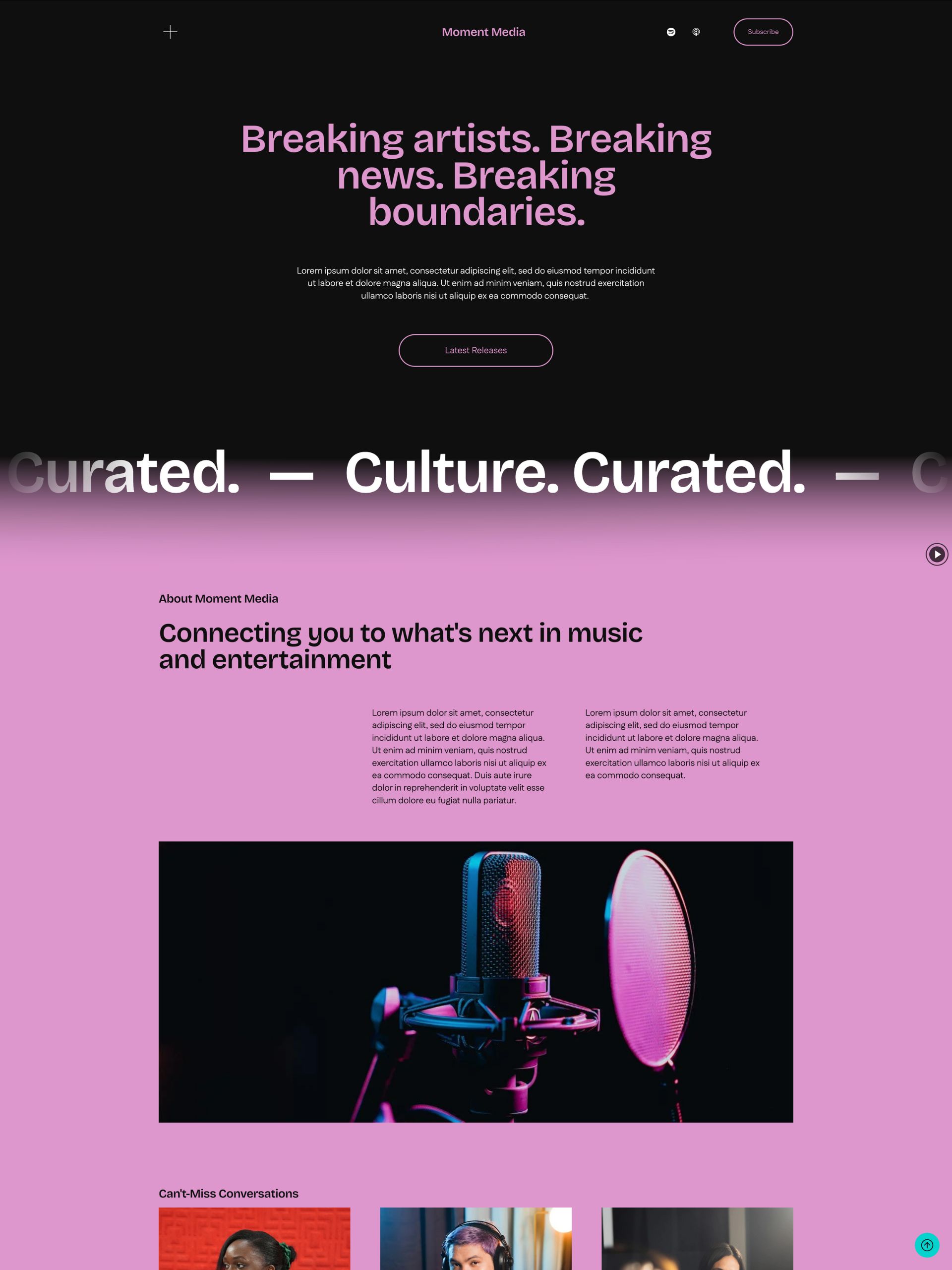 Moment Media - Home Screenshot