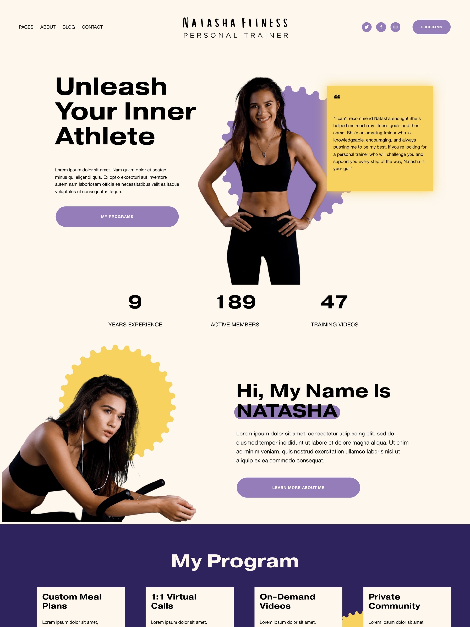 Natasha Fitness - Home Screenshot