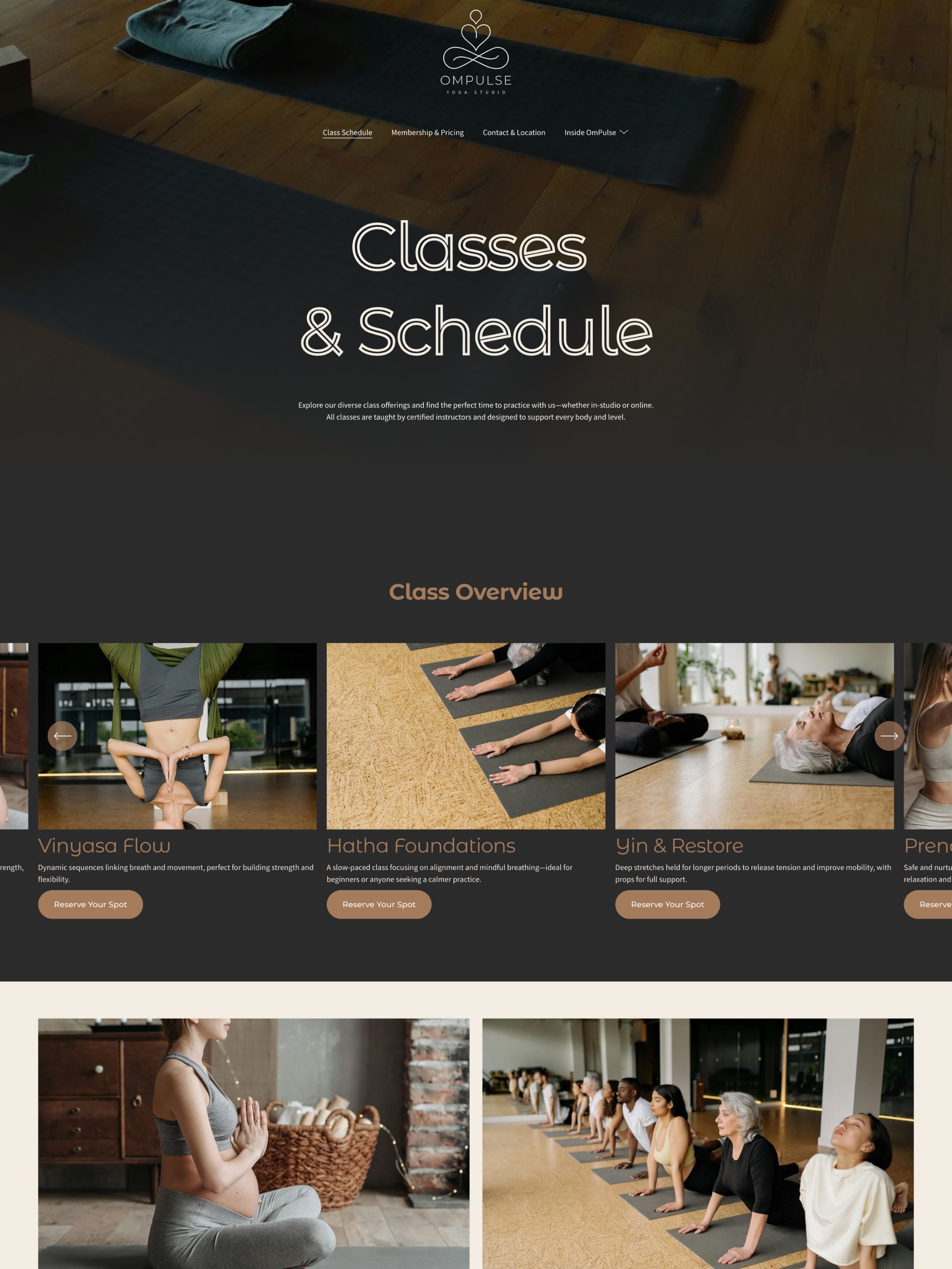 OmPulse - Classes Screenshot