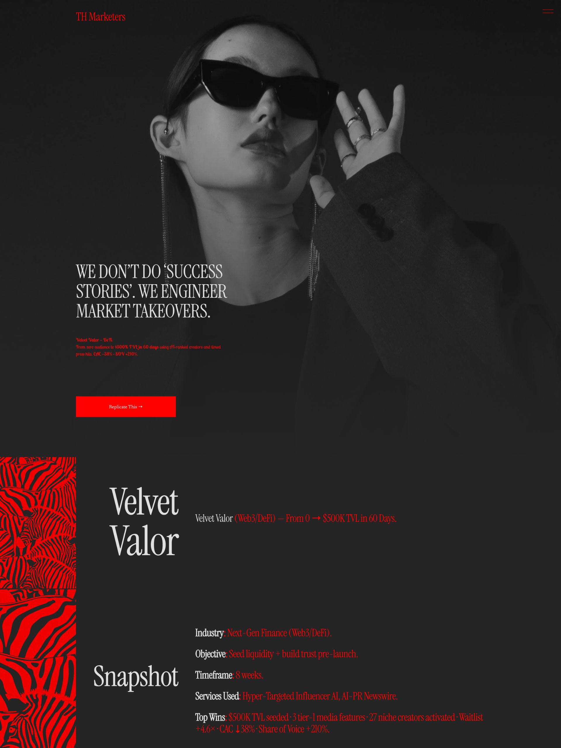 TH' Marketers - Case Studies Screenshot