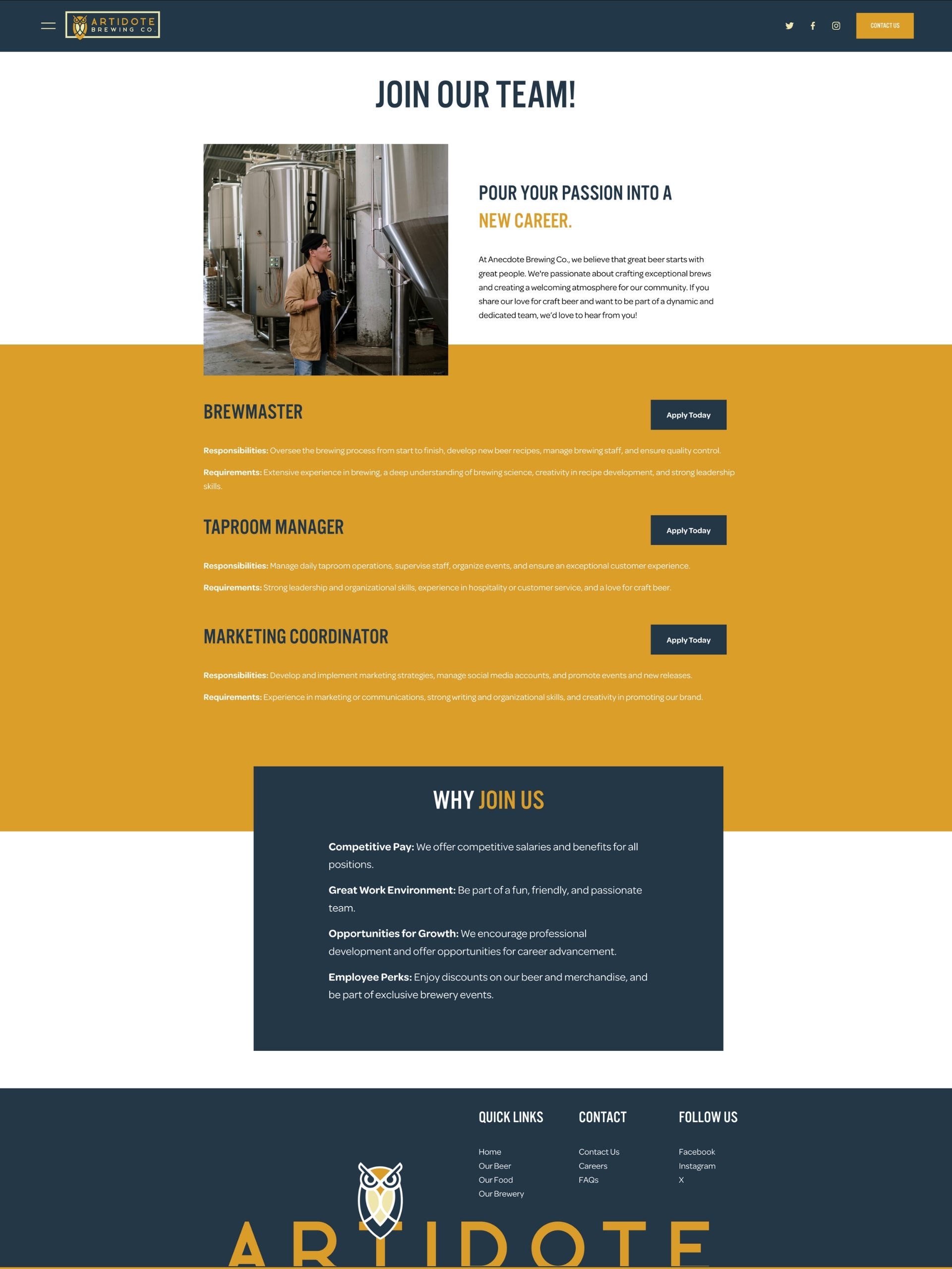 Artidote Brewing - Careers 171 L4ad Wh Voy4g R Wsb Gbm4a E0 U Va Ys Screenshot