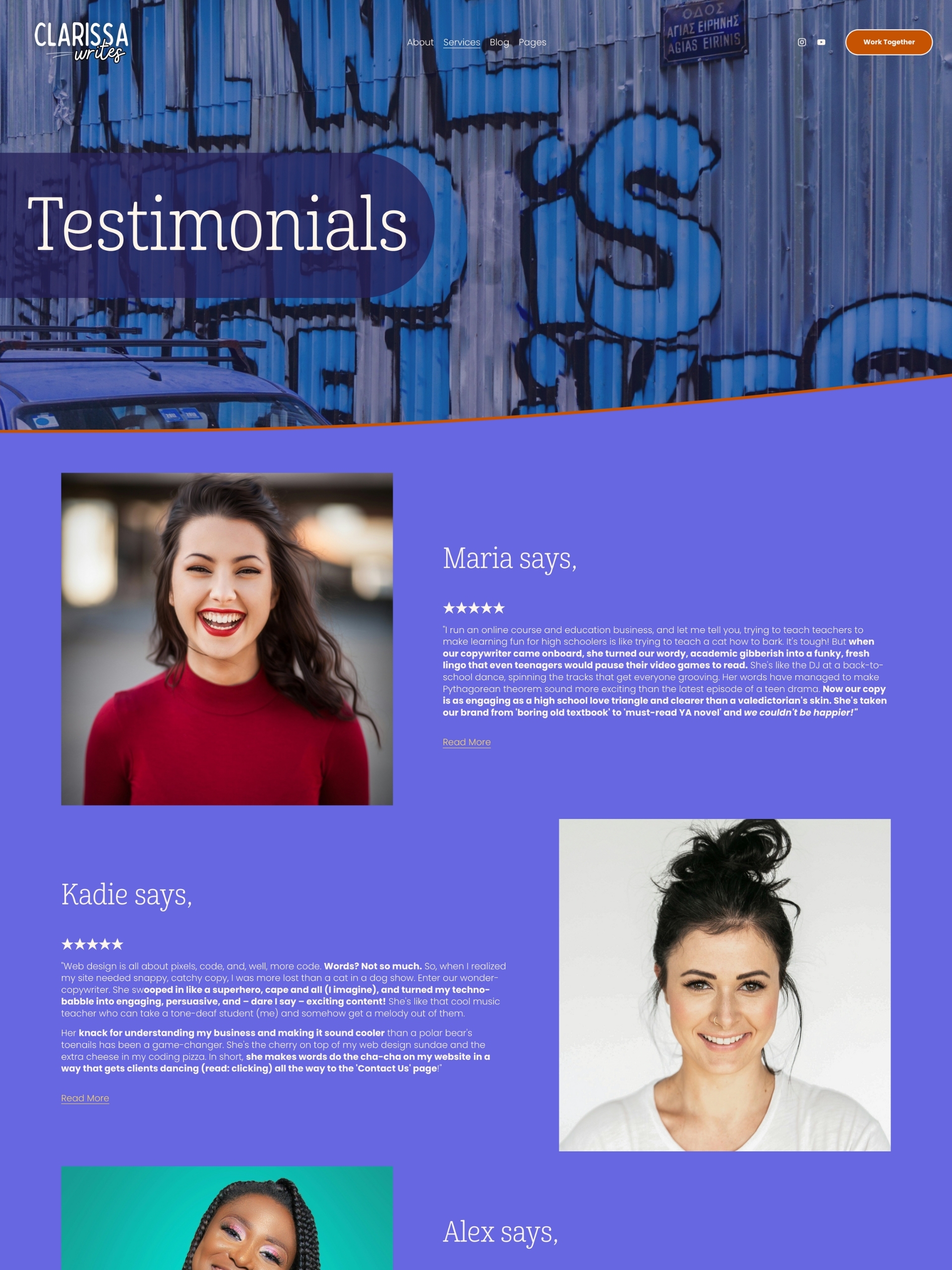 Clarissa Writes - Testimonials Ybt Fbih Pi I Ypxgd Qbs6w3dvh N Qd Smw Screenshot