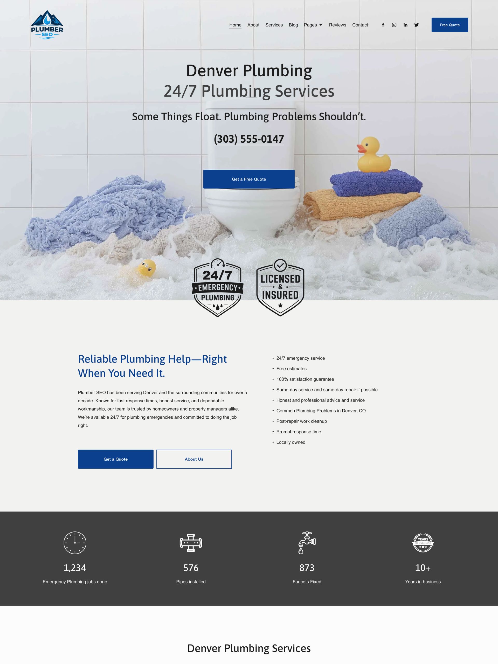 Plumber SEO - Home Screenshot