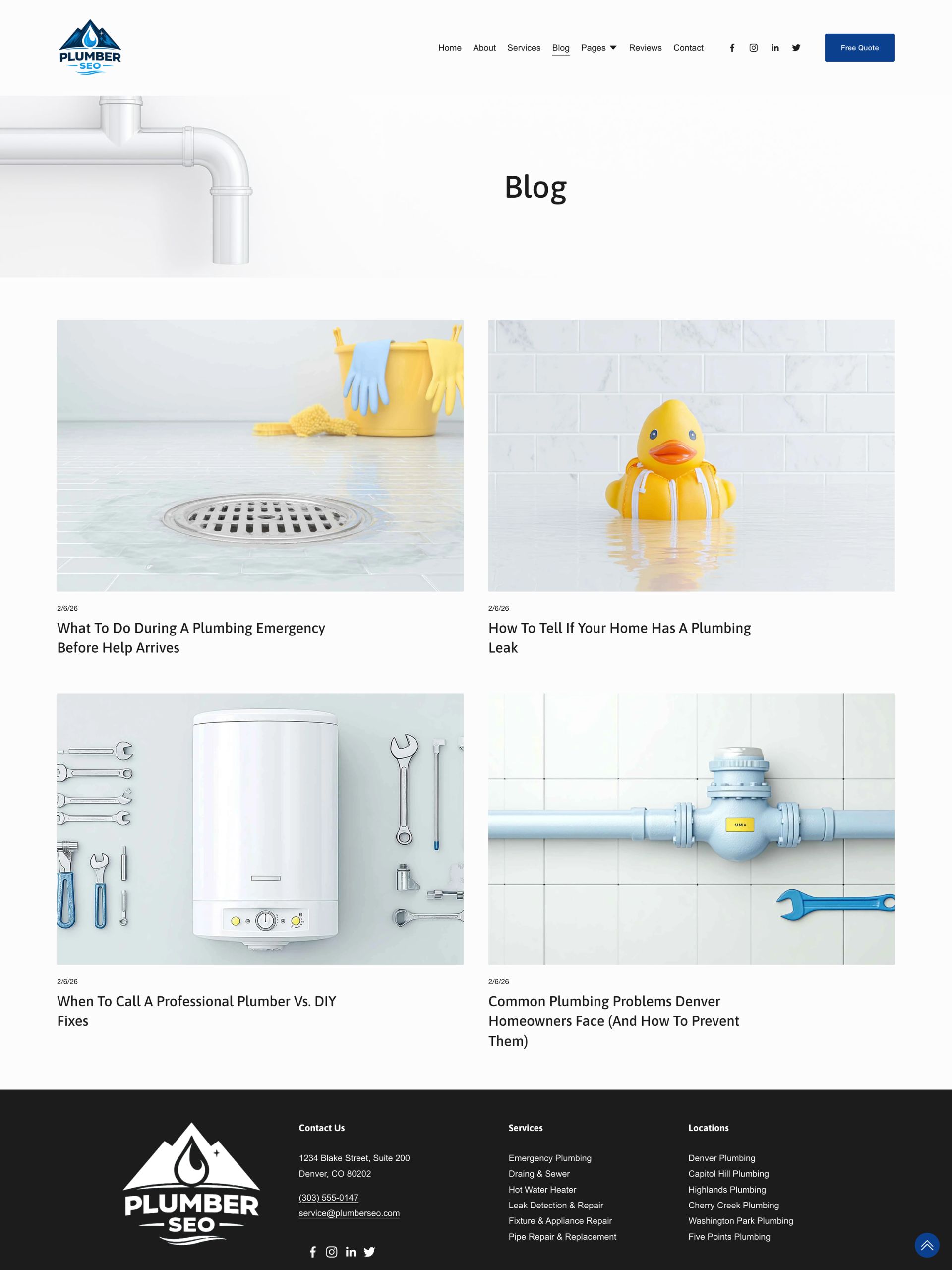 Plumber SEO - Blog Screenshot